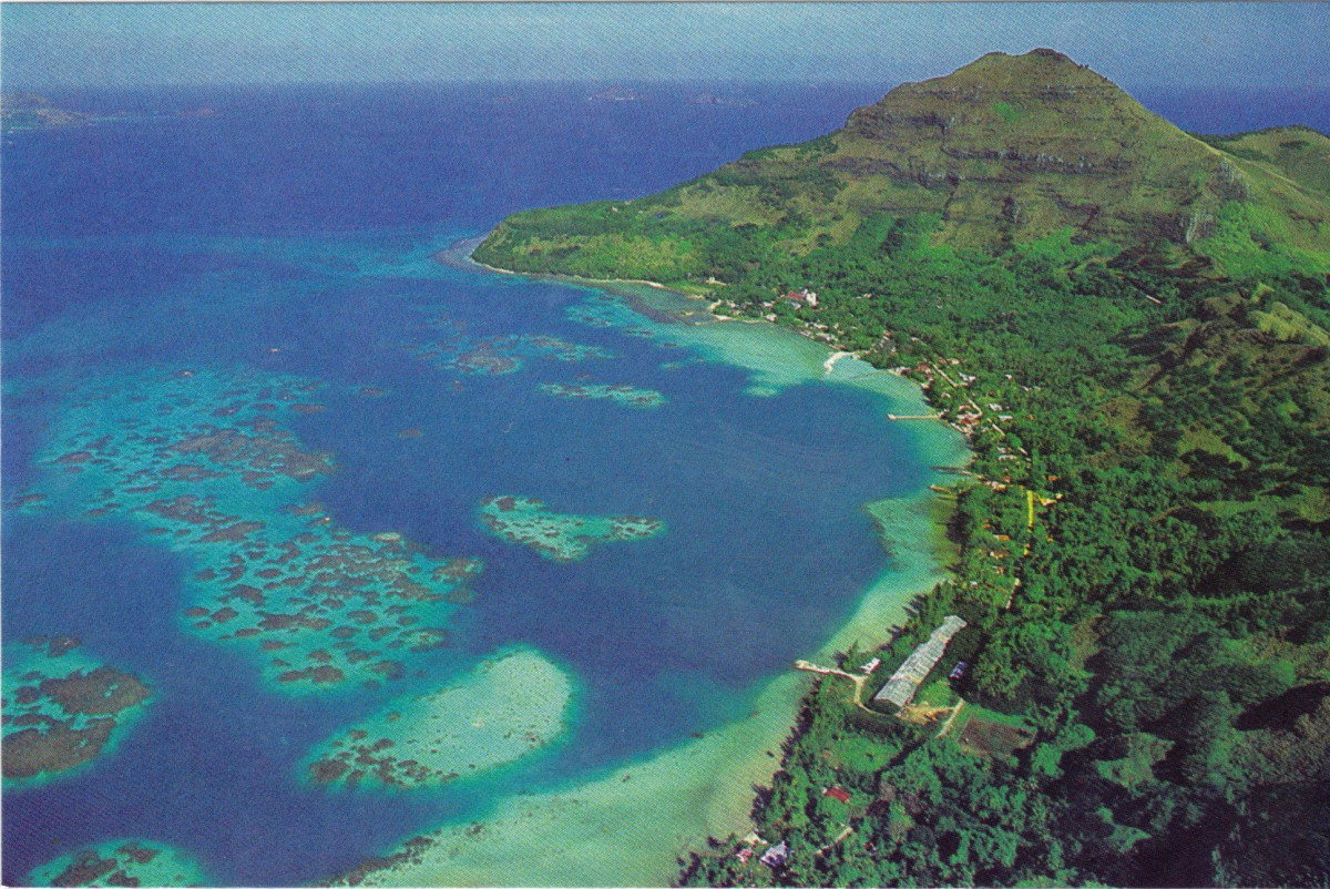 046 Rikitéa, vue générale en 1986